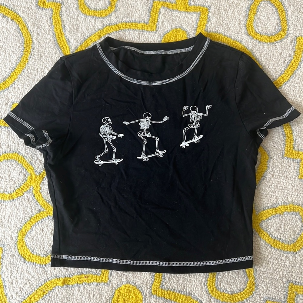 Skelton Crop Top. Sz M